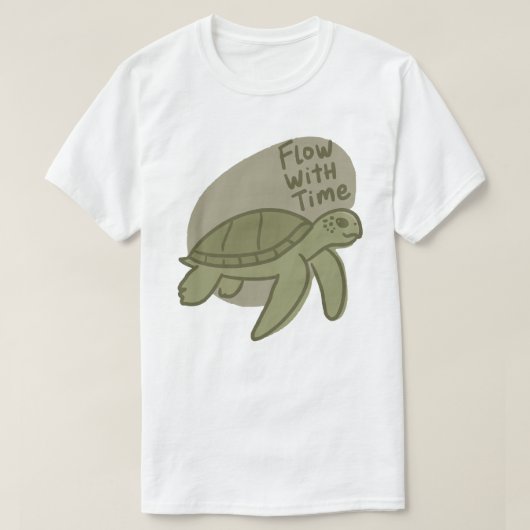 Stroom Met Tijd Zee Schildpad Illustratie T-shirt (Design voorkant)