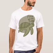 Stroom Met Tijd Zee Schildpad Illustratie T-shirt (Voorkant)