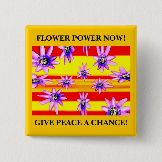 STROOM NU! VIERKANTE BUTTON 5,1 CM (Voorkant)