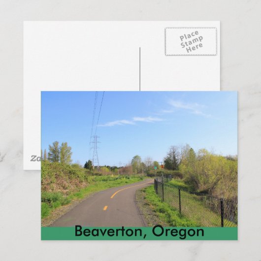 Stroom parkfietspad, looproute briefkaart (Voorkant / Achterkant)