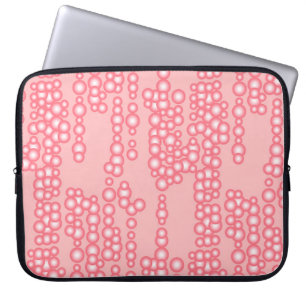 Stroom van bellen, koraalroze laptop sleeve