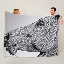 Stroom van de Wilde Minimalistische Lijnkunst Paar Fleece Deken