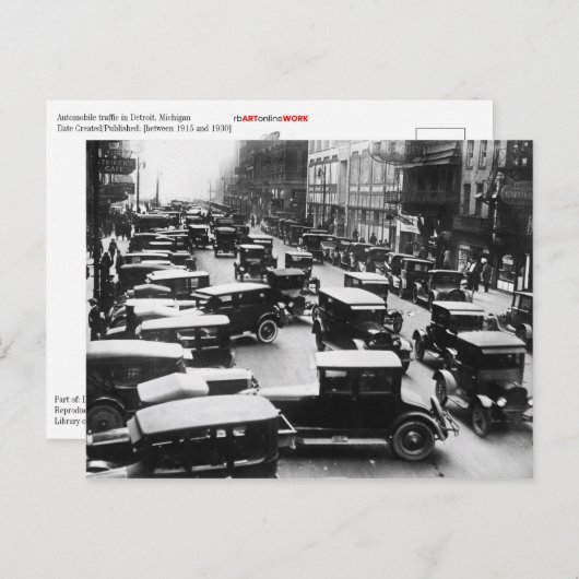  stroom van het Verkeer van het Detroit Briefkaart (Voorkant / Achterkant)