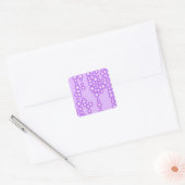 Stroom van luchtbellen, lavender vierkante sticker (Envelop)