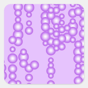 Stroom van luchtbellen, lavender vierkante sticker