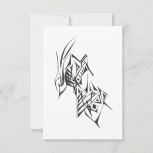 Stroom Zwarte Witte Abstracte Stam Tattookunst Bedankkaart