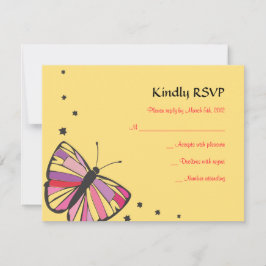 STROOMBUTTERFLY Bat Mitzvah Reply Card RSVP Kaartje