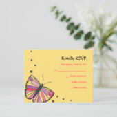 STROOMBUTTERFLY Bat Mitzvah Reply Card RSVP Kaartje (Staand voorkant)