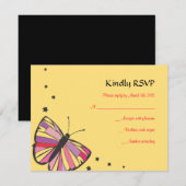 STROOMBUTTERFLY Bat Mitzvah Reply Card RSVP Kaartje (Voorkant / Achterkant)