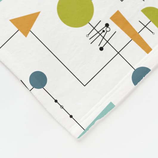 Stroomdiagram Geometrisch Mid Century-patroon Fleece Deken (Hoek)