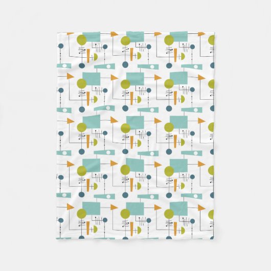 Stroomdiagram Geometrisch Mid Century-patroon Fleece Deken (Voorkant)