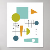 Stroomdiagram Geometrische vormen Mid Century Art Poster (Voorkant)