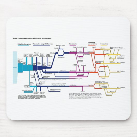 Stroomdiagram van het Amerikaanse strafrechtsystee Muismat (Voorkant)