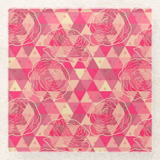 Stroomgeometrisch patroon glazen onderzetter (Voorkant)