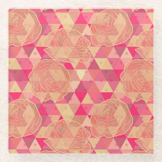 Stroomgeometrisch patroon glazen onderzetter (Voorkant)