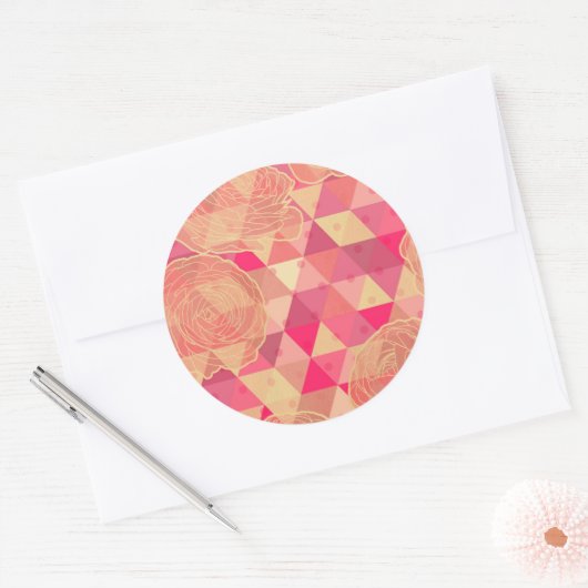 Stroomgeometrisch patroon ronde sticker (Envelop)