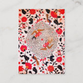 STROOMGROOTTE, VOGELS, PEACOCKS Rood zwarte roze F Visitekaartje (Achterkant)