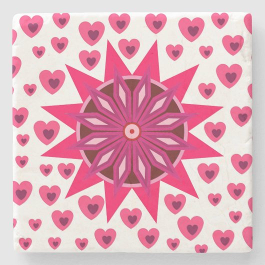 STROOMHOORZITTEN RODE VALENTIJN VERLIES GIFT STONE STENEN ONDERZETTER (Voorkant)