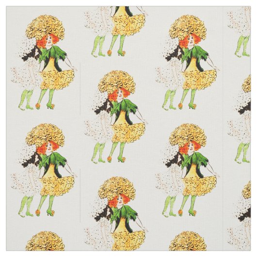 STROOMKIND - MARIGOLD FLORAL FAIRY PATTERN STOF (Swatch)