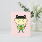 Stroomkrachtmeisje Briefkaart (Staand voorkant)