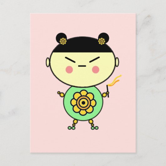 Stroomkrachtmeisje Briefkaart (Voorkant)