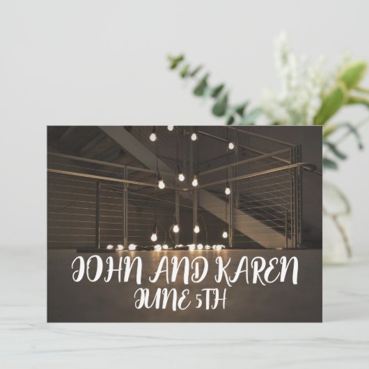 STROOMLICHTEN WEDDING INVITATIONS CUSTOM KAART (Staand voorkant)