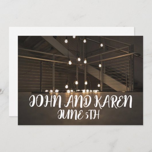 STROOMLICHTEN WEDDING INVITATIONS CUSTOM KAART (Voorkant / Achterkant)