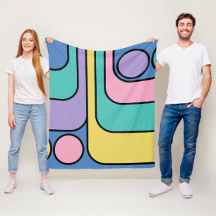 Stroomlijn moderne retro stijl geometrisch ontwerp fleece deken