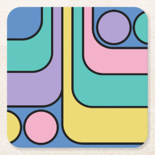 Stroomlijn moderne retro stijl geometrisch ontwerp kartonnen onderzetters