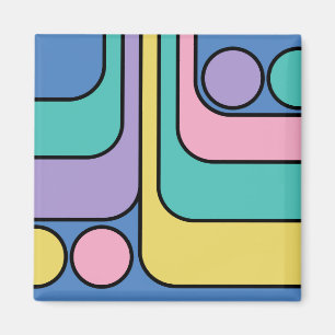 Stroomlijn moderne retro stijl geometrisch ontwerp magneet