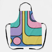 Stroomlijn moderne retro stijl geometrisch ontwerp schort (Voorkant)