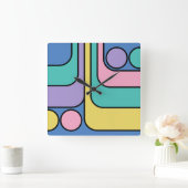 Stroomlijn moderne retro stijl geometrisch ontwerp vierkante klok (Huis)