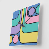 Stroomlijn moderne retro stijl geometrisch ontwerp vierkante klok (Hoek)