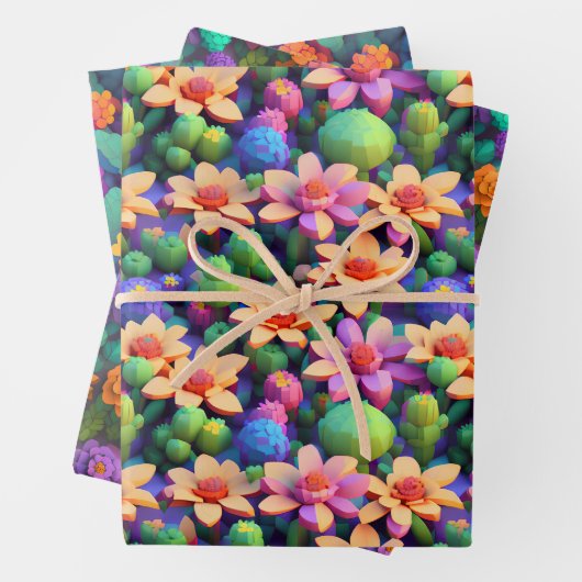 Stroomlijnd papier - Helder multicolored Voxel Inpakpapier Vel (In situ)