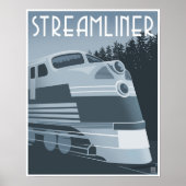 Stroomlijnde trein poster (Voorkant)