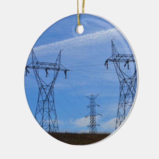 Stroomlijnen in de blauwe lucht keramisch ornament (Links)