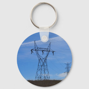 Stroomlijnen in de blauwe lucht sleutelhanger