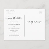 Stroomlijnen Save the Date-ansichtkaart Aankondigingskaart (Achterkant)