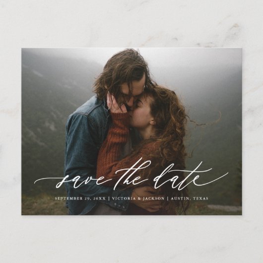 Stroomlijnen Save the Date-ansichtkaart Aankondigingskaart (Voorkant)