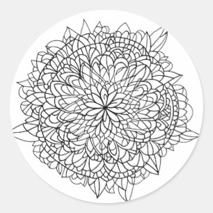 STROOMMANDALA ART VOOR SPIRITUELE BEMIDDELING RONDE STICKER
