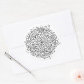 STROOMMANDALA ART VOOR SPIRITUELE BEMIDDELING RONDE STICKER (Envelop)