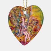 STROOMMELING OP DE PINK IRIS Fantasy Paars Heart Keramisch Ornament (Links)