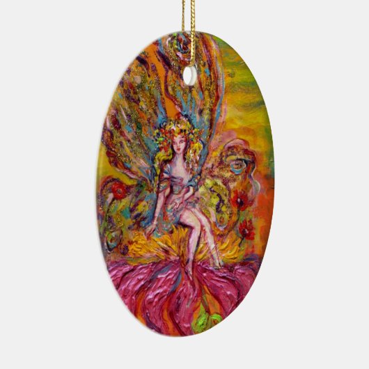 STROOMMELING OP DE PINK IRIS Paarse Gem Fantasy Keramisch Ornament (Rechts)