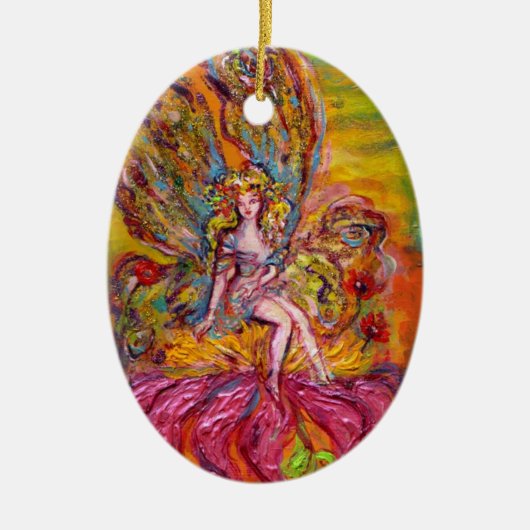 STROOMMELING OP DE PINK IRIS Paarse Gem Fantasy Keramisch Ornament (Voorkant)