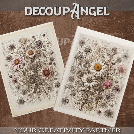 Stroommix van wilde bloemen - decoupage - tissuepapier