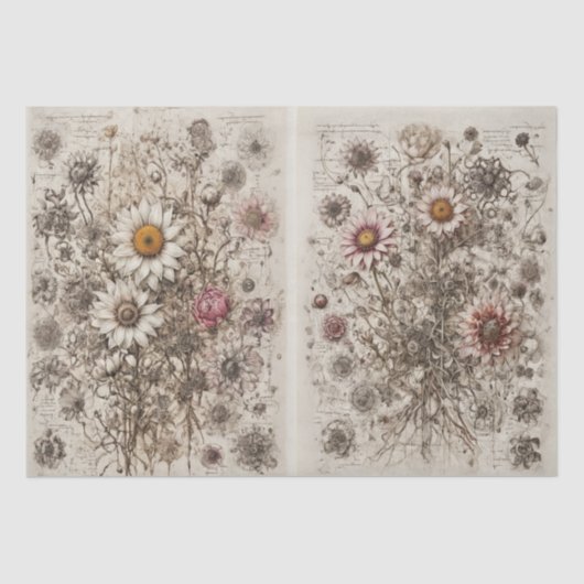 Stroommix van wilde bloemen - decoupage - tissuepapier (Voorkant)