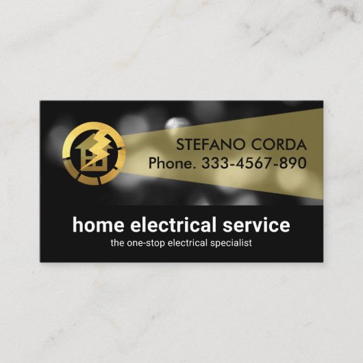 stroomonderbrekingsbokeh van de lichtbundel visitekaartje (Voorkant)