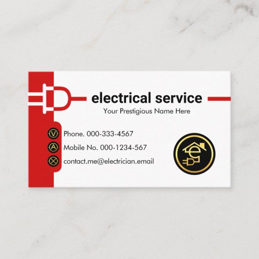 Stroomplug Elektriciteitsvoorziening Visitekaartje (Voorkant)