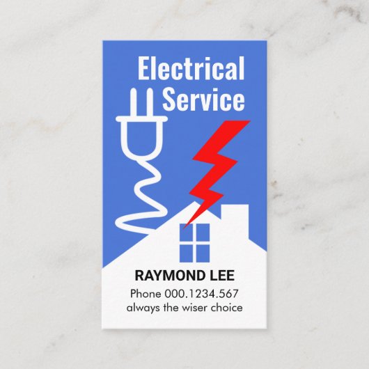 Stroomplug Thuisbedrading storing Visitekaartje (Voorkant)