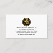 Stroomstekker elektricien Bokeh Visitekaartje (Achterkant)